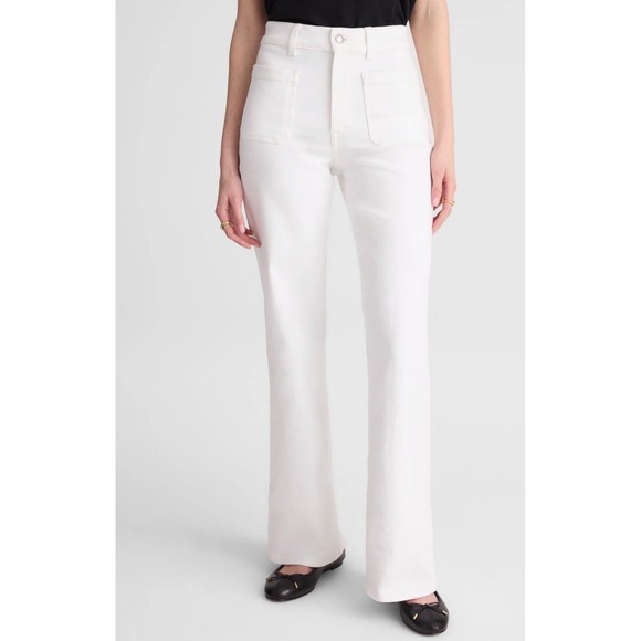 Madewell Denim - Madewell Womens Emmy Wide-Leg Jean Tile White High Rise Denim Jeans 23 Short New